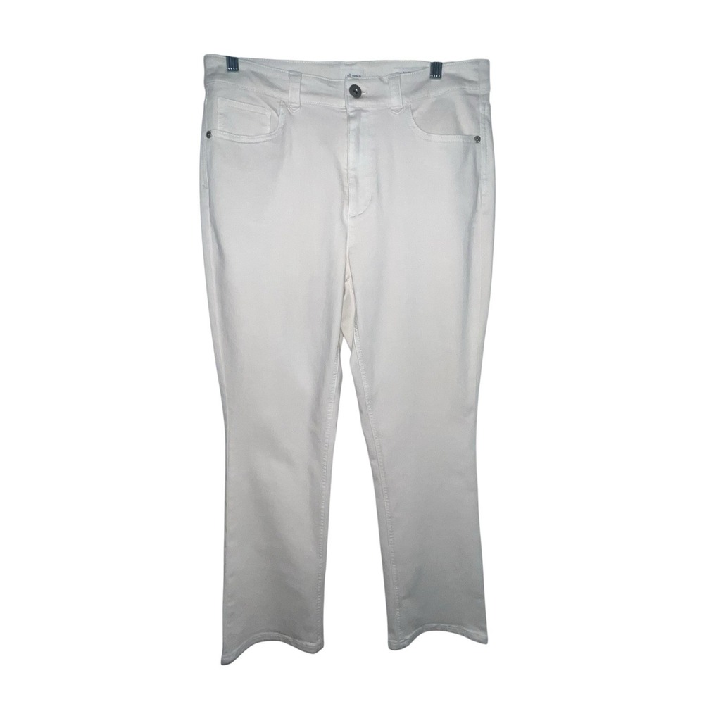 J. Jill Denim Size 10 Women Demi Boot Cut Ankle‎ Jeans Pants Ivory Mid Rise